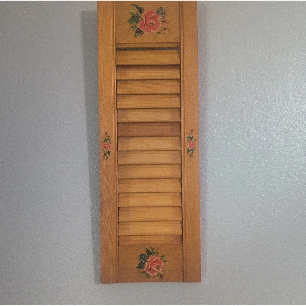 Vintage Wooden Louvered Wall Panel 20
